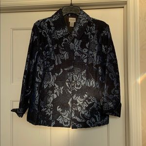 Chico’s blue patterned jacket